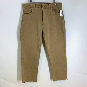 Gap Women's Cheeky Straight High Rise Raw Hem Stretch Denim Jeans‎ Size 16S NWT